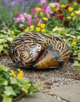 Rustic Sleeping hedgehog Steel Garden Ornament Digital Illustration