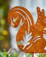 Rustic Squirrel Artistic Plant Pot Spike - Set of Two close up of tail