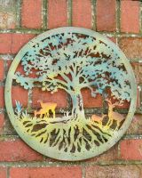 Rustic Deer Under Tree Wall Art