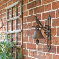 Rustic Wall Mounted Cast Iron Bird Garden Bell