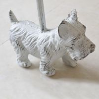 Close-up of the Rustic Finish on the West Highland White Terrier Door Stop 