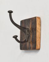 Rustic Wood And Iron Coat Hook square Rustic Wood And Iron Coat Hook square