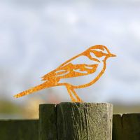Rustic Steel Fence Topper with Yellow Wagtail Design
