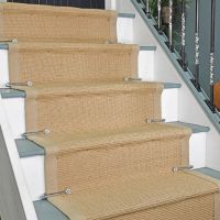 Bright Chrome Florentine Stair Clips on Staircase