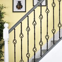 Black Iron Double Basket Stair Spindle Black Iron Double Basket Stair Spindle