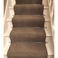 Ball Finial Bright Chrome Stair Rods in Situ on a Stair Case