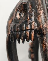 Sabre-Toothed Tiger Skull Cast Aluminium Wall Art close up of teeth Sabre-Toothed Tiger Skull Cast Aluminium Wall Art close up of teeth
