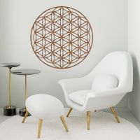 Geometry "Flower of Life" Steel Wall Art in a Modern Sitting Room