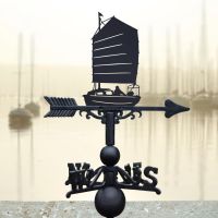 Weathervane with Sailboat & Chinese Junk Sail Topper