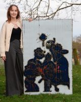 "Salty Sailor and his Lady" Oil Drum Scrap Metal Wall Art