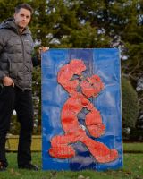 "Flexing Salty Sailor" Oil Drum Scrap Metal Wall Art