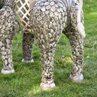 View of the Legs on the "Sambaku" Bronze Garden Elephant Sculpture