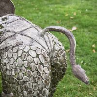 View of the Back of the "Sambaku" Bronze Garden Elephant Sculpture
