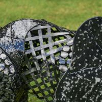 Close-up of the Finish on the "Sambaku" Garden Elephant Sculpture