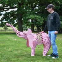 "Sambaku" Pink Garden Elephant Sculpture to Scale "Sambaku" Pink Garden Elephant Sculpture to Scale