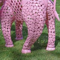 Legs on the "Sambaku" Pink Garden Elephant Sculpture