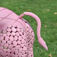 Close-up of the Tail on the "Sambaku" Pink Garden Elephant Sculpture
