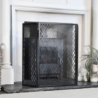 "The Marquise" Three Fold Fire Guard in Black