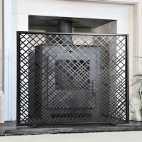 Winterbourne Black Contemporary Fire Screen