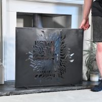 The Beltane Contemporary Fire Screen in Black The Beltane Contemporary Fire Screen in Black