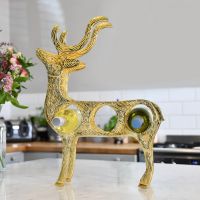 Gold "Stag" Wine Rack in Kitchen Setting 