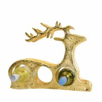 "Laying Stag" Wine Rack in Gold 