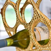 Close up of detailing on "Fish" Wine Rack 