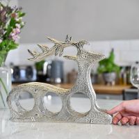 "Laying Stag" Wine Rack in Antique Nickel Finish "Laying Stag" Wine Rack in Antique Nickel Finish