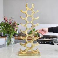 "Tree" Wine Rack in Gold Finish "Tree" Wine Rack in Gold Finish