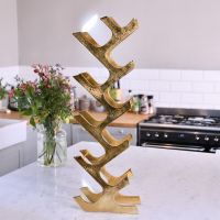"Art Deco" 11 Bottle Wine Rack in Gold 