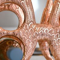 Close up of feathering detail on "Angel Wings" Wine Rack Close up of feathering detail on "Angel Wings" Wine Rack