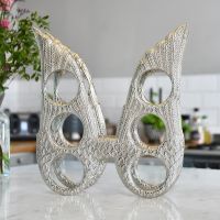 Antique Nickel "Angel Wings" Wine Rack on Kitchen Side 