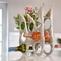 Side view of "Angel Wings" Wine Rack with Wine Bottles 