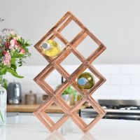 Copper "Geometric" Nine Bottle Wine Rack 