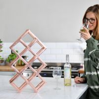 "Geometric" Wine Rack in Copper Finish 