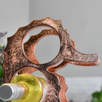 Close up of "Seahorse" head Wine Rack 