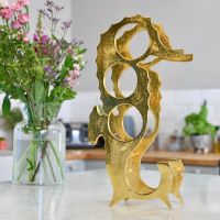 "Seahorse" Wine Rack in Gold Finish 