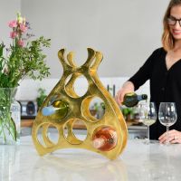 ""Wine Lodge" Gold Wine Rack with Bottles