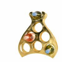 Gold "Wine Lodge" Wine Rack 