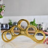 Gold Wine Rack on Kitchen Countertop  Gold Wine Rack on Kitchen Countertop