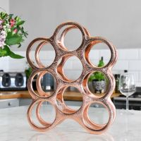 Copper "Floating Bubbles" Wine Rack in Kitchen Setting Copper "Floating Bubbles" Wine Rack in Kitchen Setting