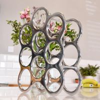 Side view of "Floating Bubbles" Wine Rack in Antique Nickel Finish  Side view of "Floating Bubbles" Wine Rack in Antique Nickel Finish