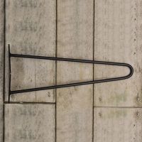 Two Prong Hairpin Table Leg Finished in a Satin Black Two Prong Hairpin Table Leg Finished in a Satin Black