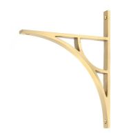 Satin Brass "Ascension" Arched Crescent Shelf Bracket - 260mm x 200mm