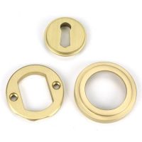 Parts for Satin Brass "Circular" Art Deco Escutcheon - 53mm x 11mm Parts for Satin Brass "Circular" Art Deco Escutcheon - 53mm x 11mm
