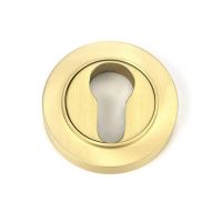Satin Brass "Circular" Euro Escutcheon - 53mm x 11mm