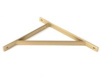 Close-Up of Satin Brass "Claremont" Traditional Shelf Bracket - 314mm x 250mm