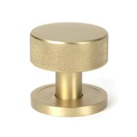 Satin Brass "Royale" Mortice Rim Knob Set - 63mm in Situ