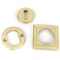 Parts for Satin Brass "Squared" Traditional Escutcheon - 53mm x 11mm