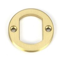 Backplate of Satin Brass "Squared" Traditional Escutcheon - 53mm x 11mm